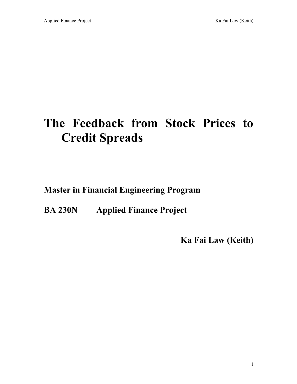 The Feedback from Stock Prices to Credit Spreads