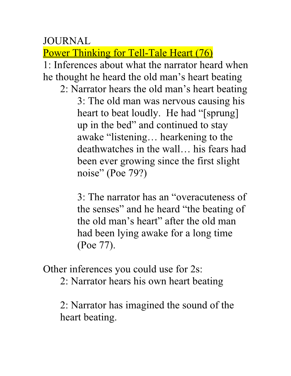 Power Thinking for Tell-Tale Heart (76)