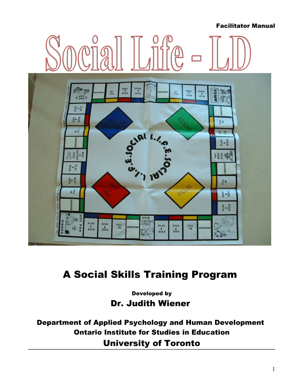 A Social Skills Training Program