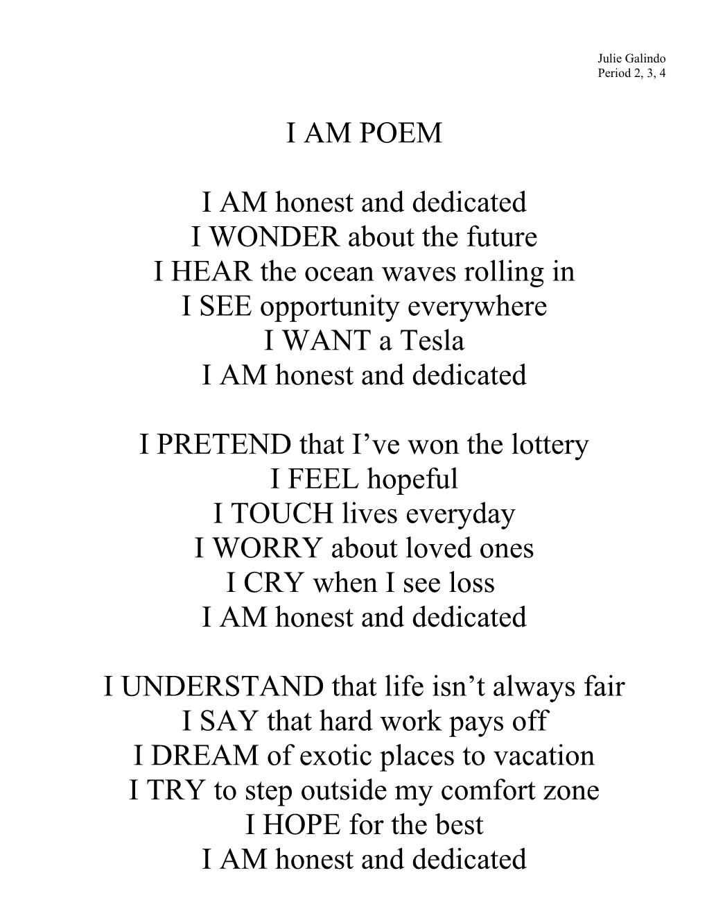 Complete the Following Poem on White Printer Paper