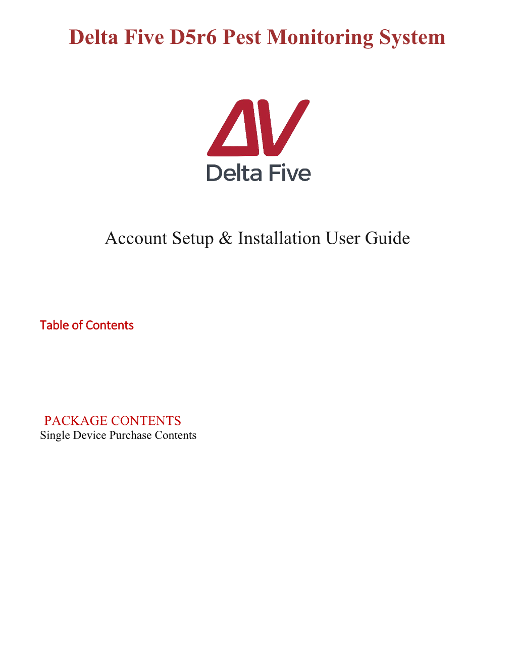 Delta Five D5r6 Account Setup & Installation Guide Updated 2.26.18