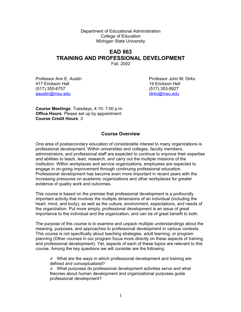 Training and Professional Development