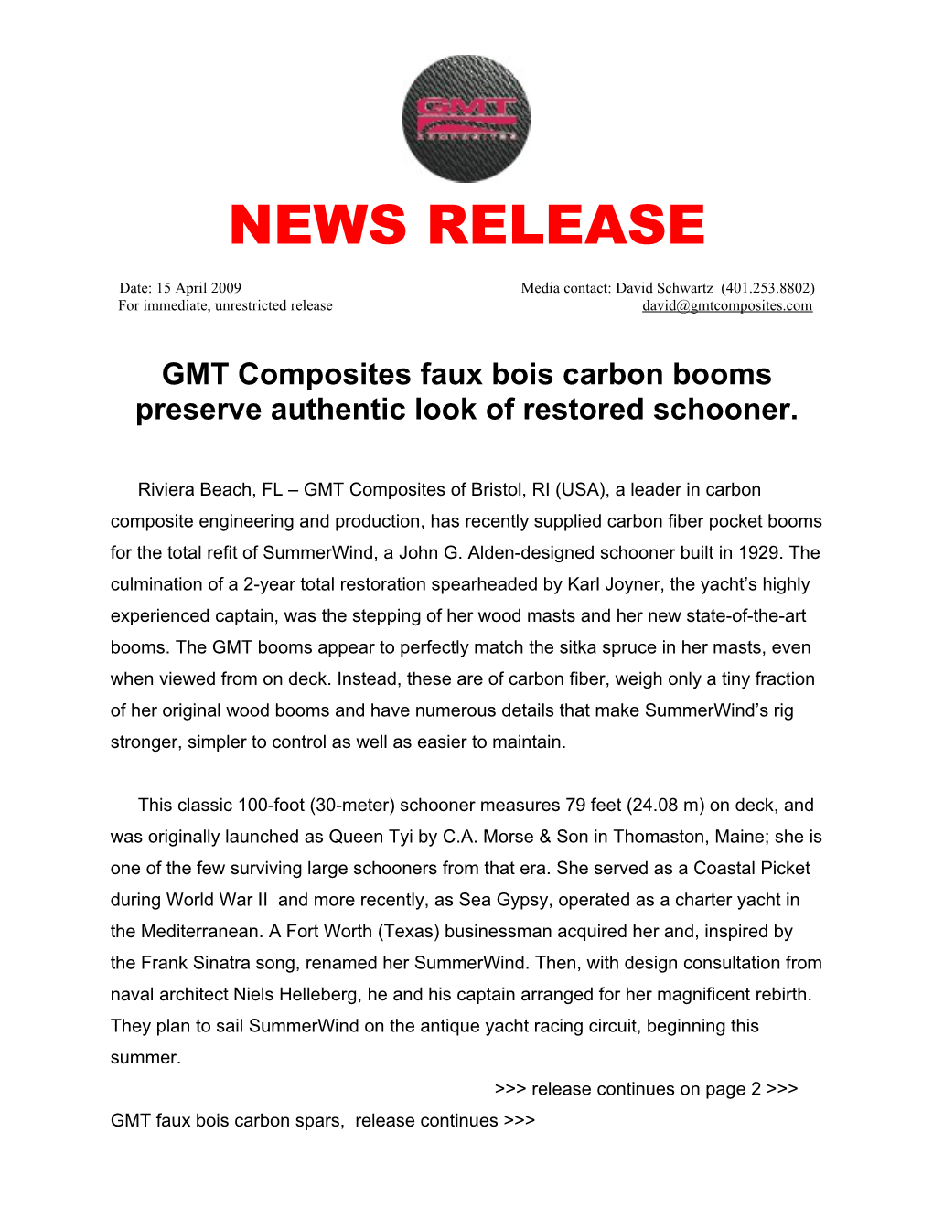 GMT Composites Faux Bois Carbon Booms
