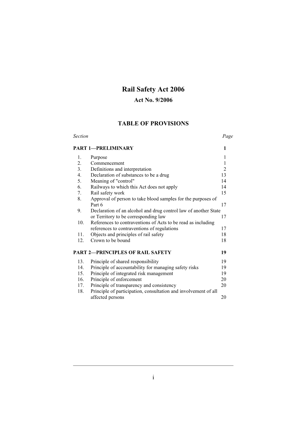 Rail Safety Act 2006