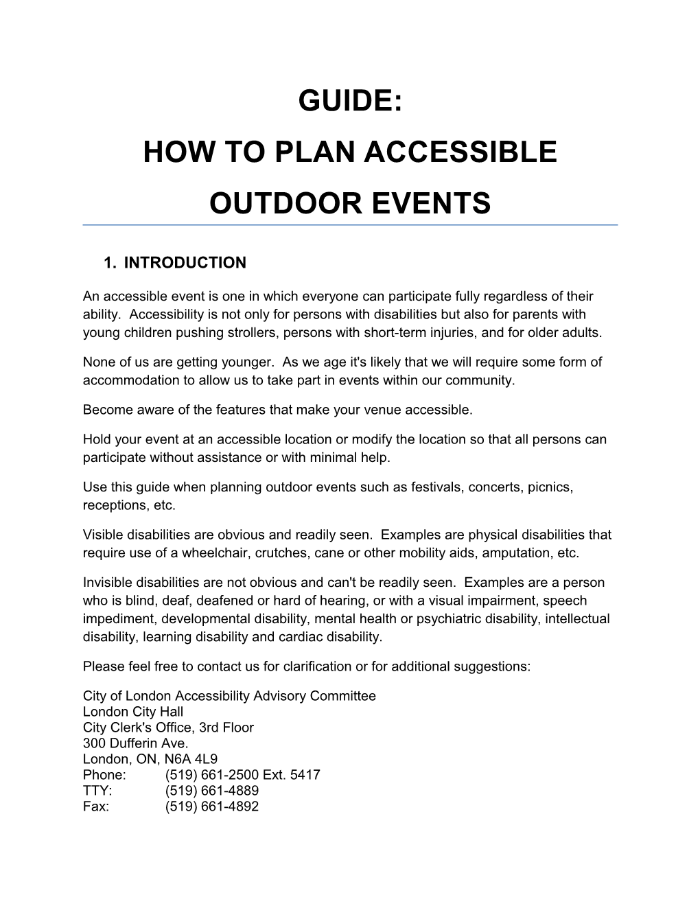 Accessible Outdoor Event Guide
