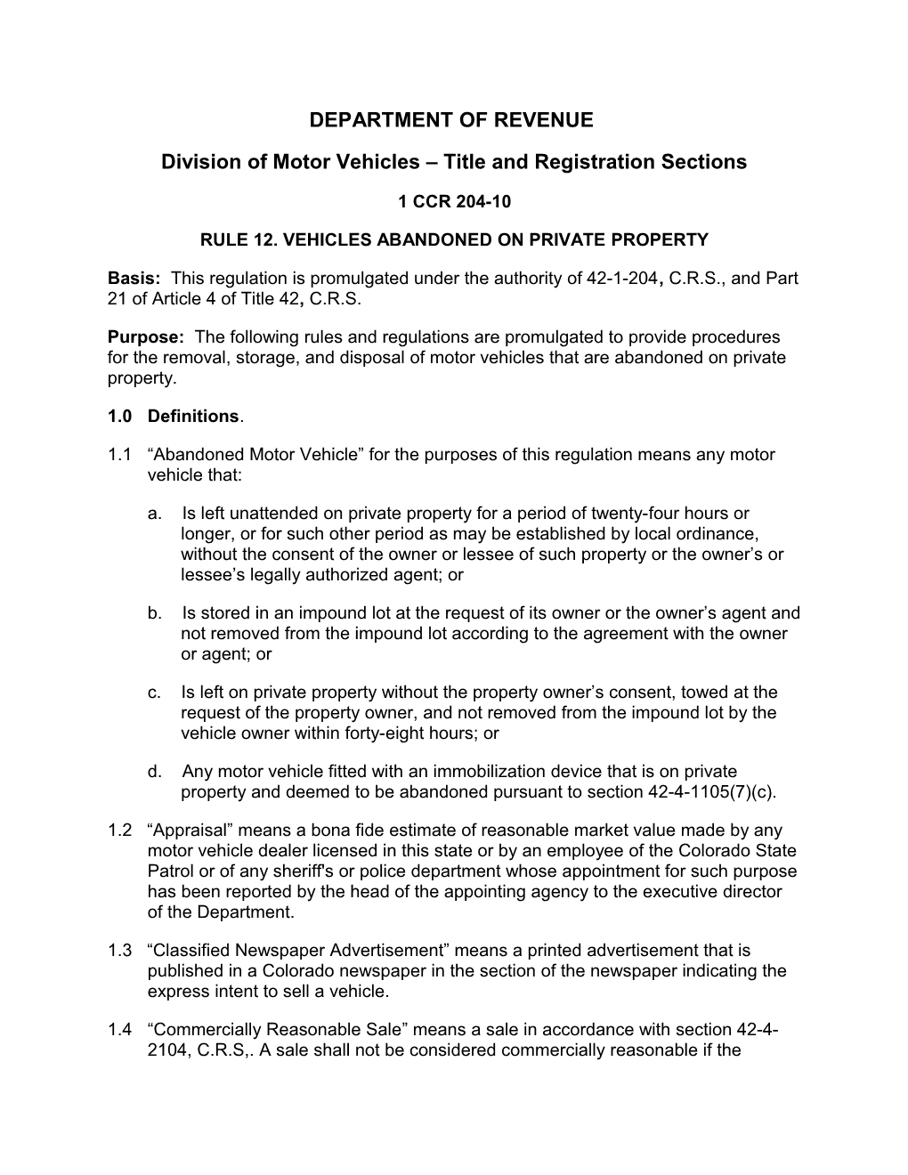 Division of Motor Vehicles Title and Registration Sections