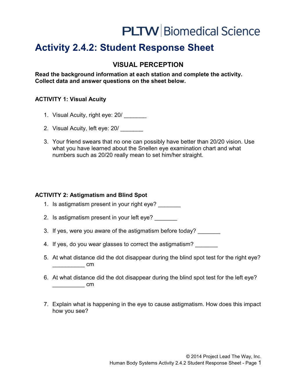 Activity 2.4.2: Student Response Sheet