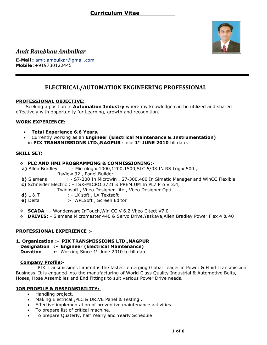 Electrical/Automation Engineering Professional