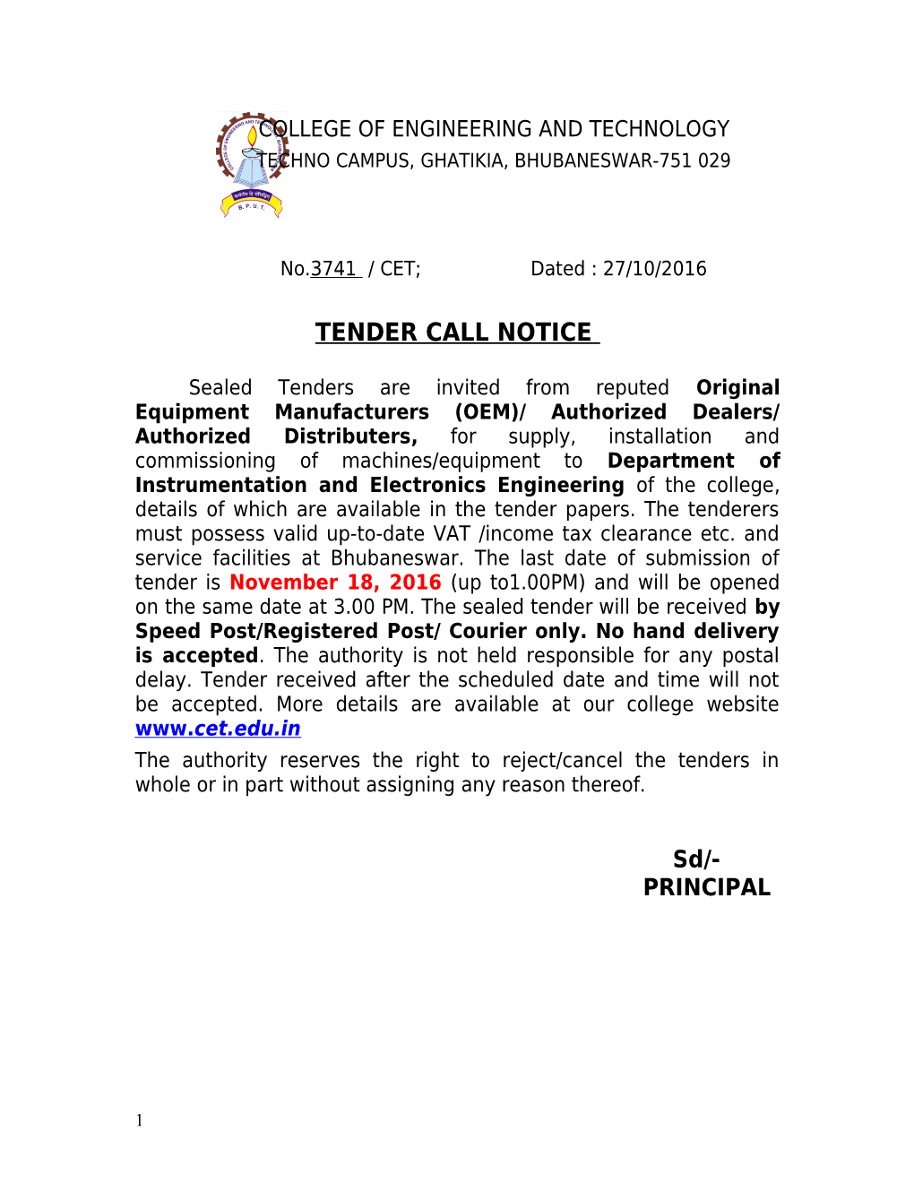 Tender Call Notice s2