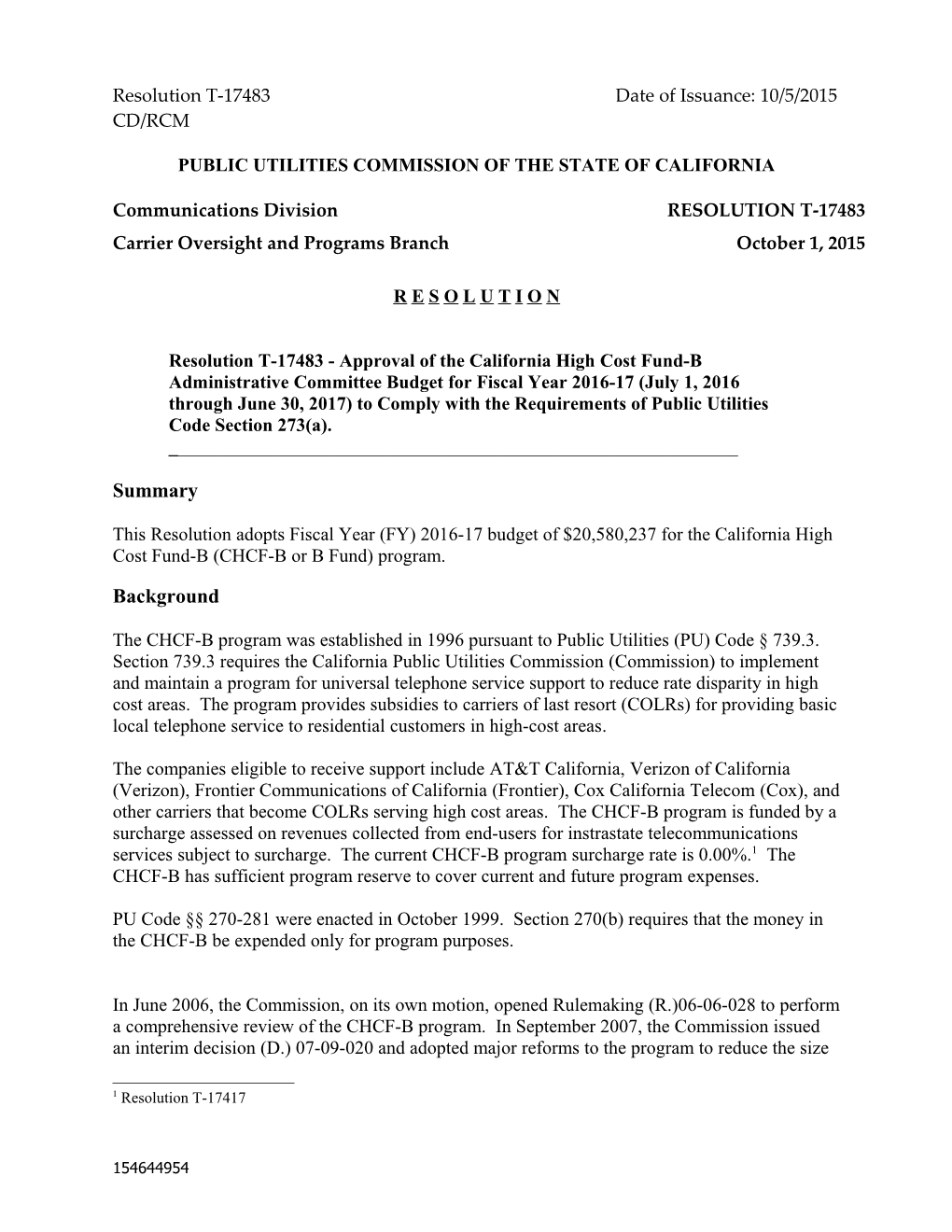Public Utilities Commission of the State of California s96