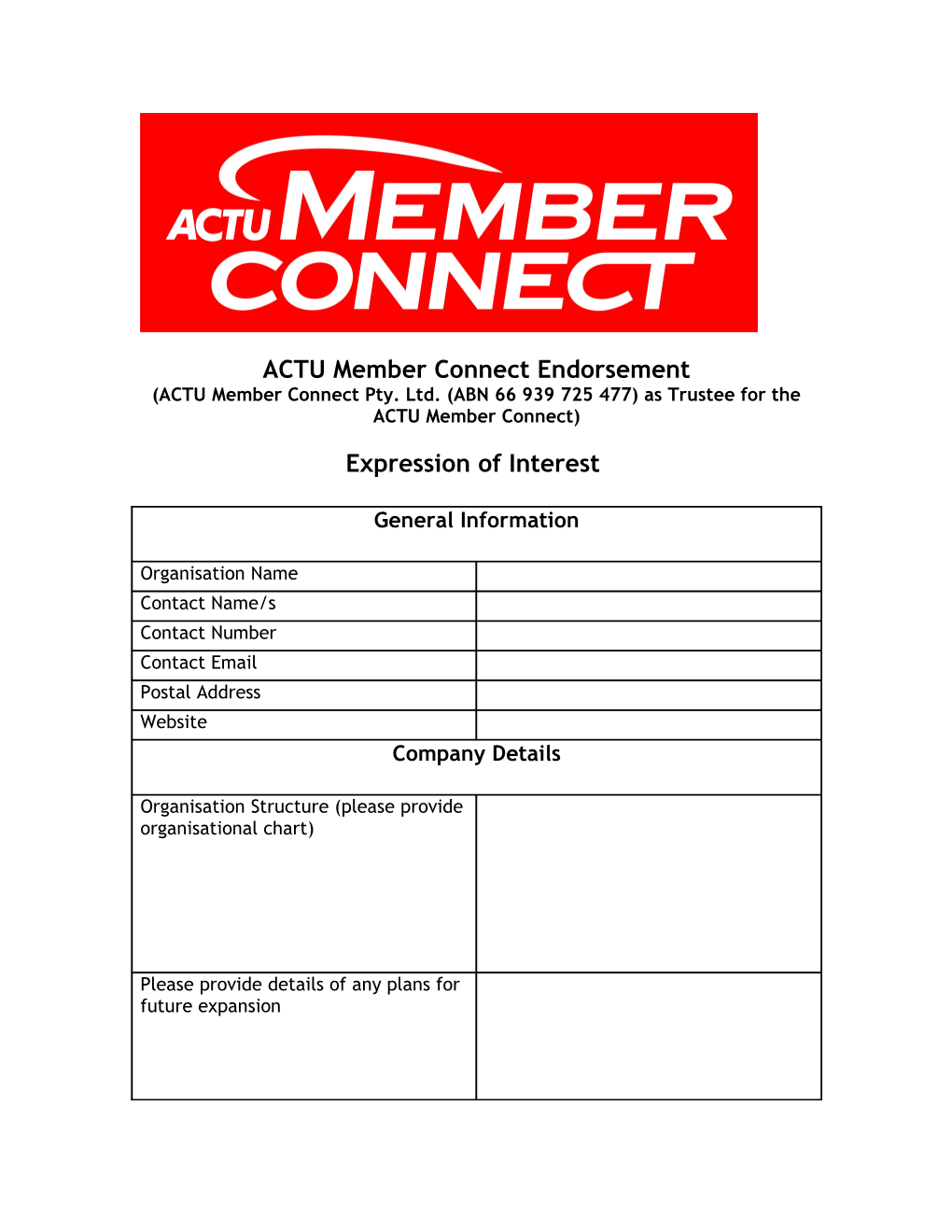 ACTU Member Connect Endorsement