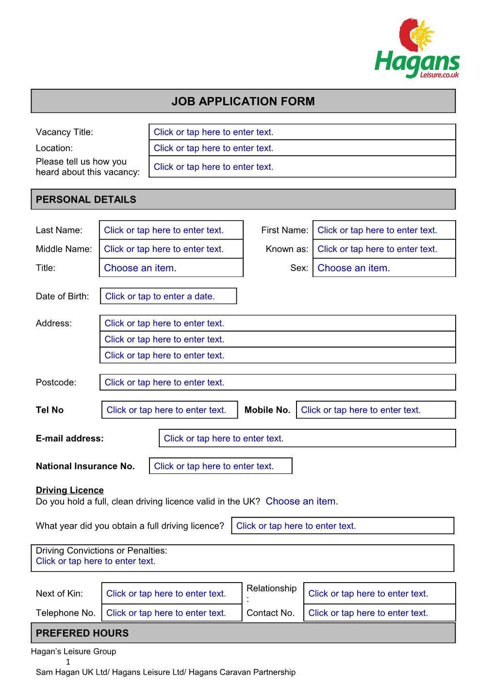 Job Application Form s33