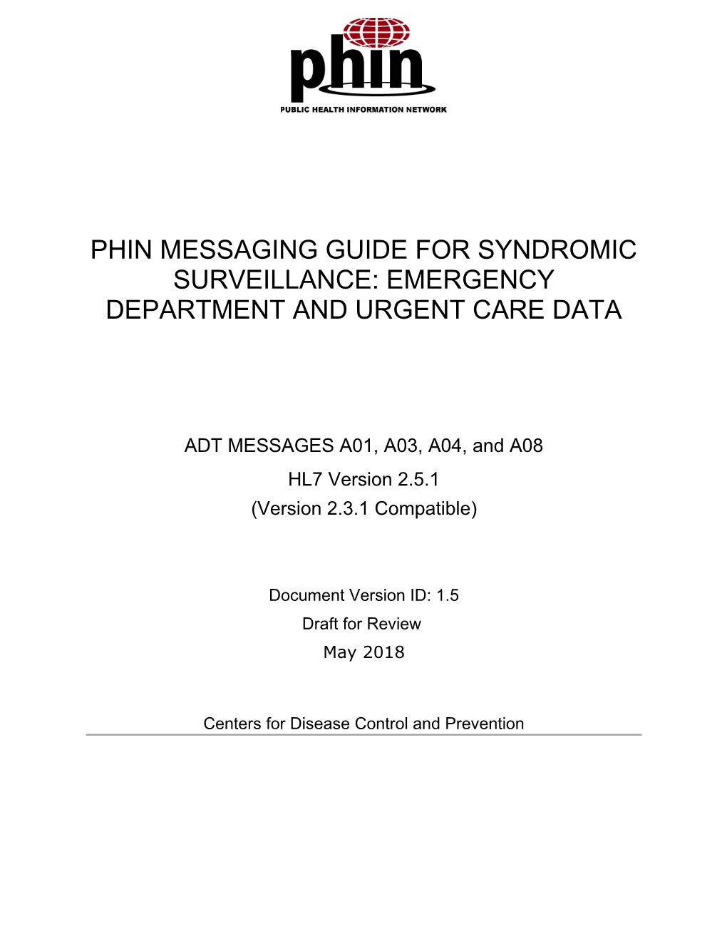 PHIN Messaging Guide for Syndromic Surveillance
