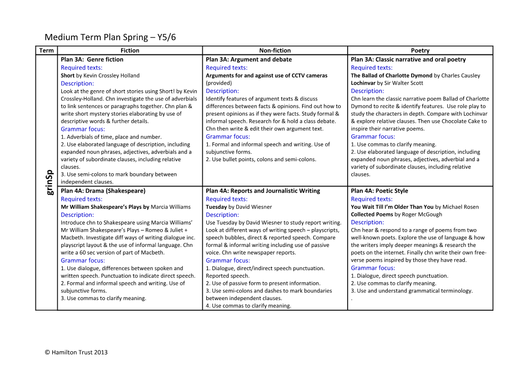 Long Term Plan Y2 (NB Some Parts of This Overview Are in Outline Only at This Stage s4