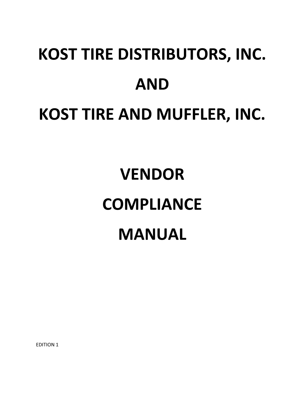 Kost Tire Distributors, Inc