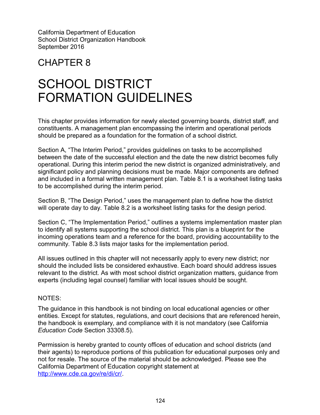 District Organization Manual--Chapter 8 - District Organization (CA Dept Of Education)