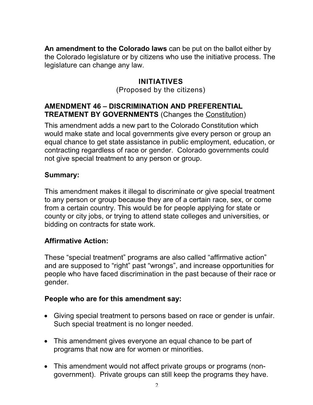 Note: This Document Was Developed in Partnership with the League of Women Voters of Colorado
