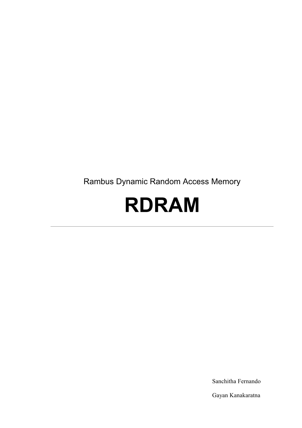 Rambus Dynamic Random Access Memory