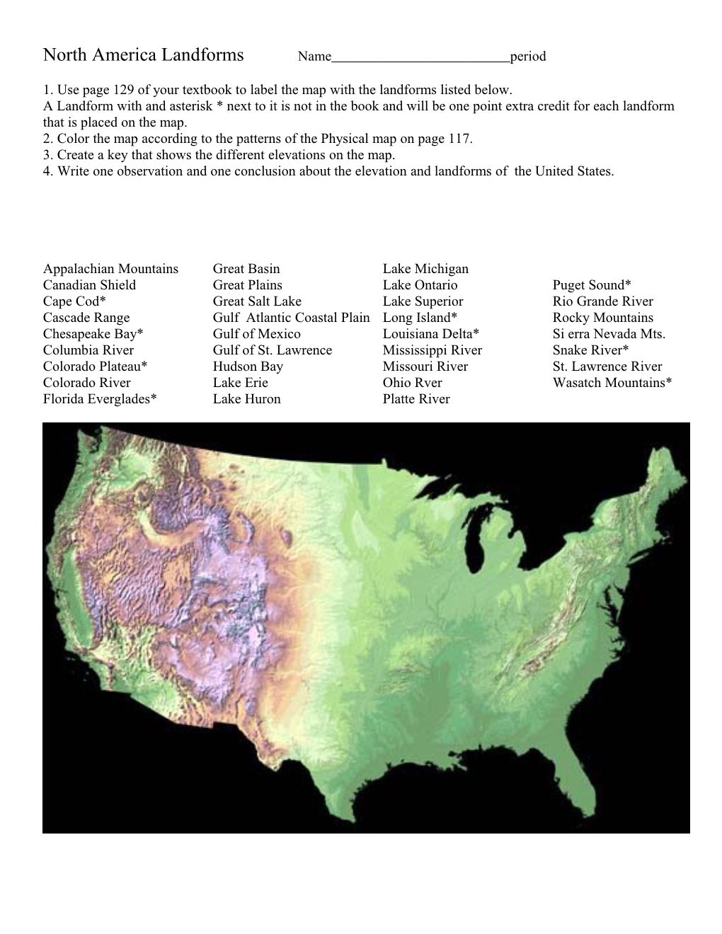 North America Landforms