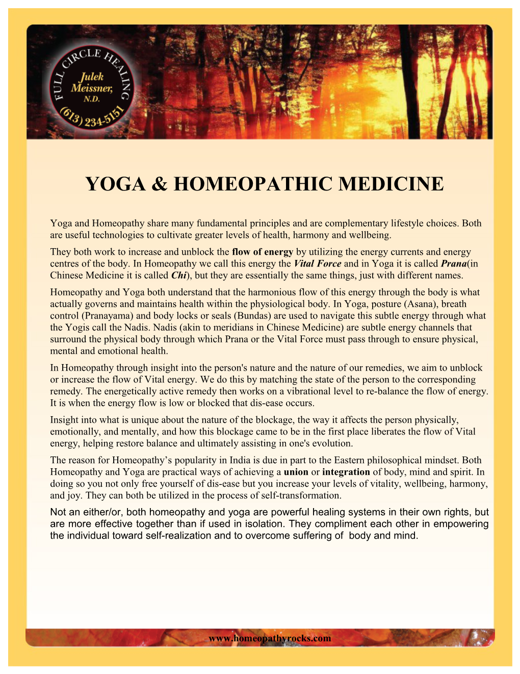 Yoga & Homeopathic Medicine