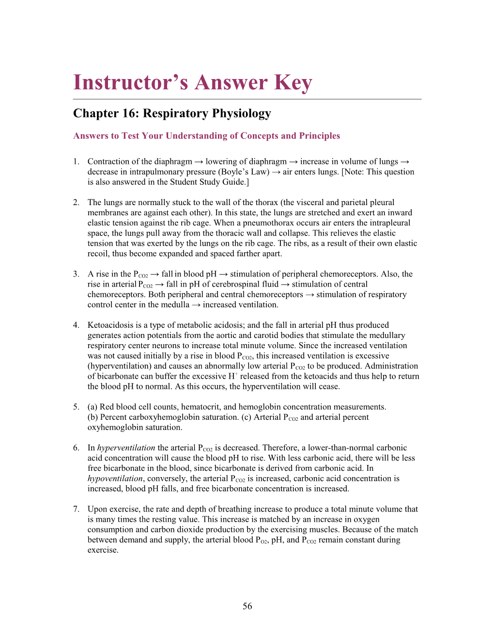 Instructor S Answer Key