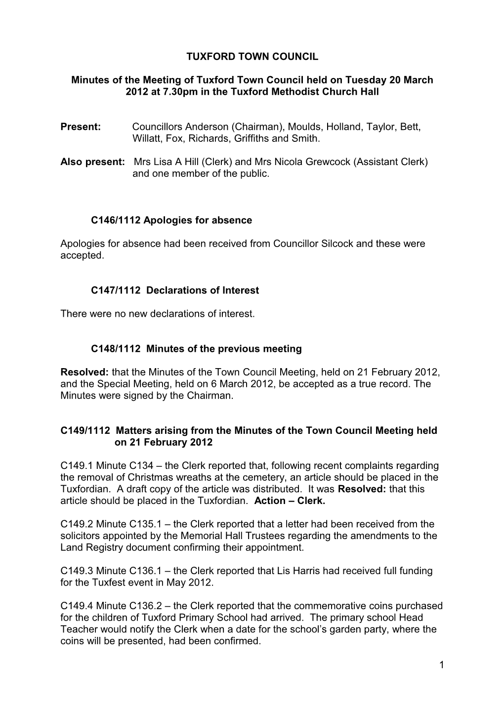 Minutes of the Meeting of Tuxford Parish Council Held on Tuesday 18 July 2006 at 7 s3