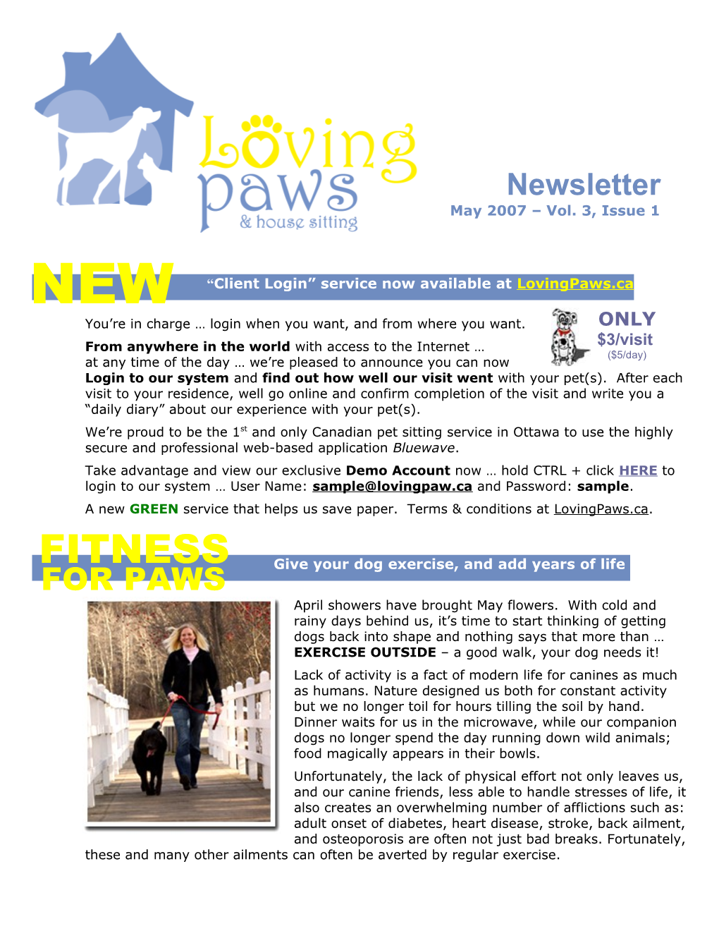 Loving Paws - Spring 2007 Newsletter