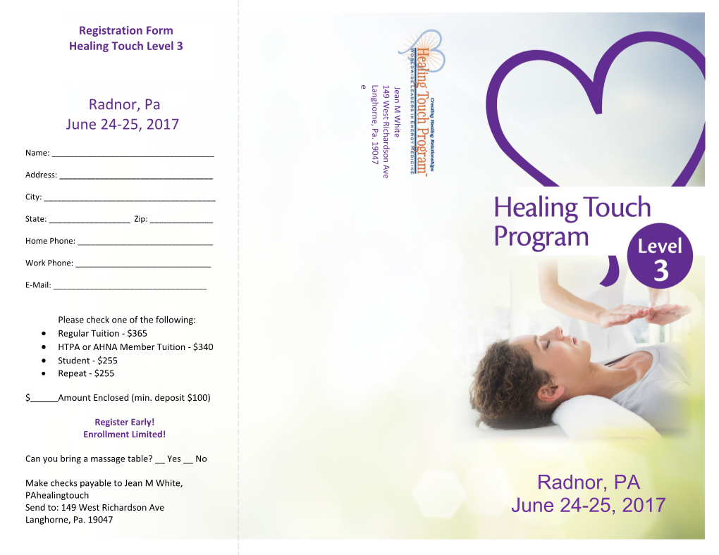 Healing Touch Programô Description
