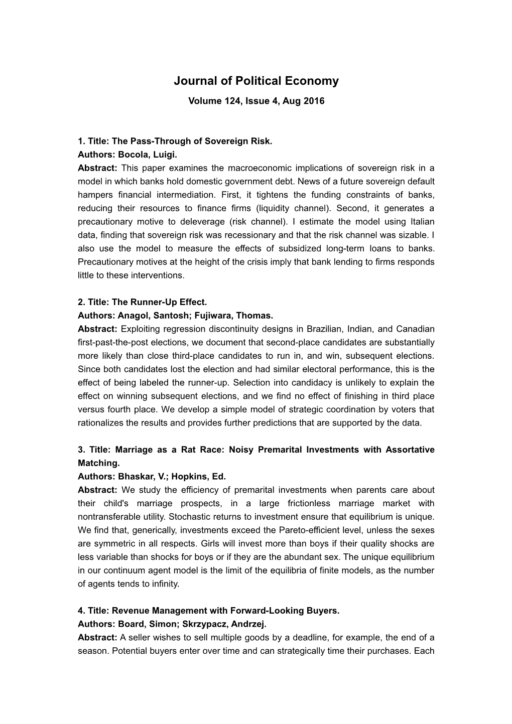 1. Title: the Pass-Through of Sovereign Risk