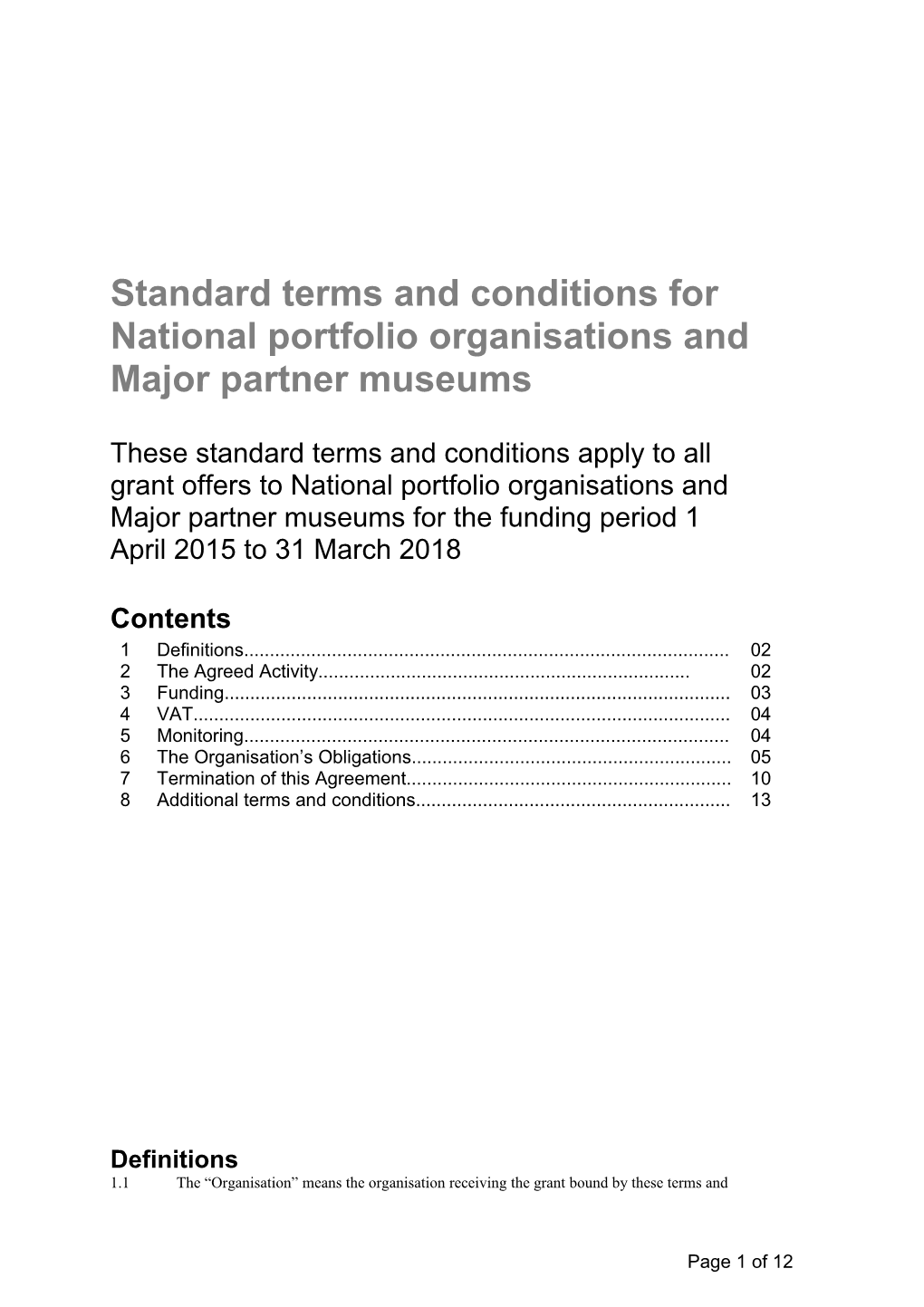 National Portfolio Organisations and Major Partner Museums