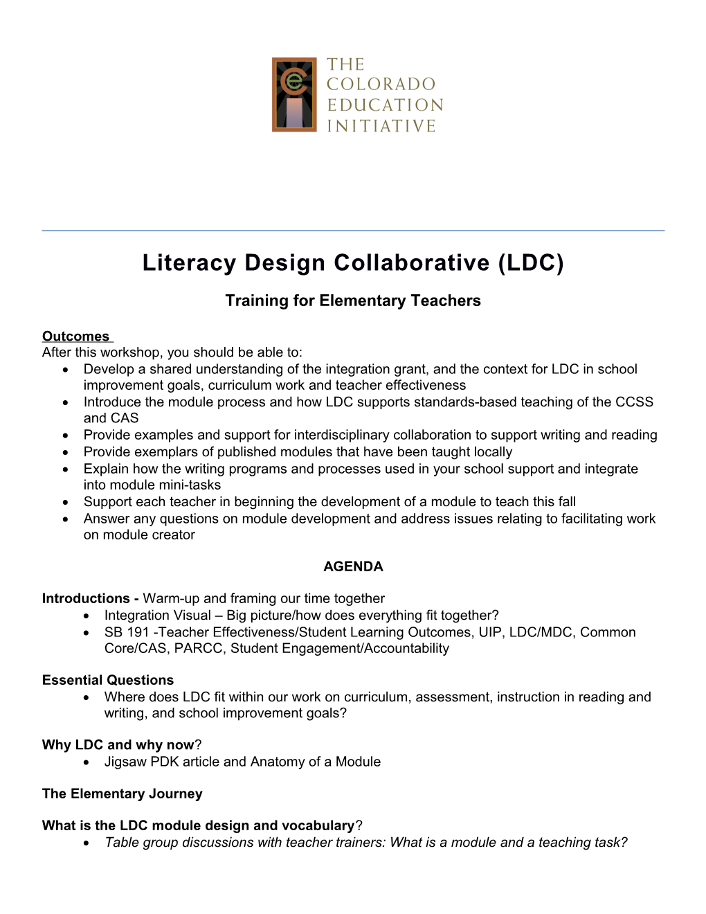 Literacy Design Collaborative (LDC)