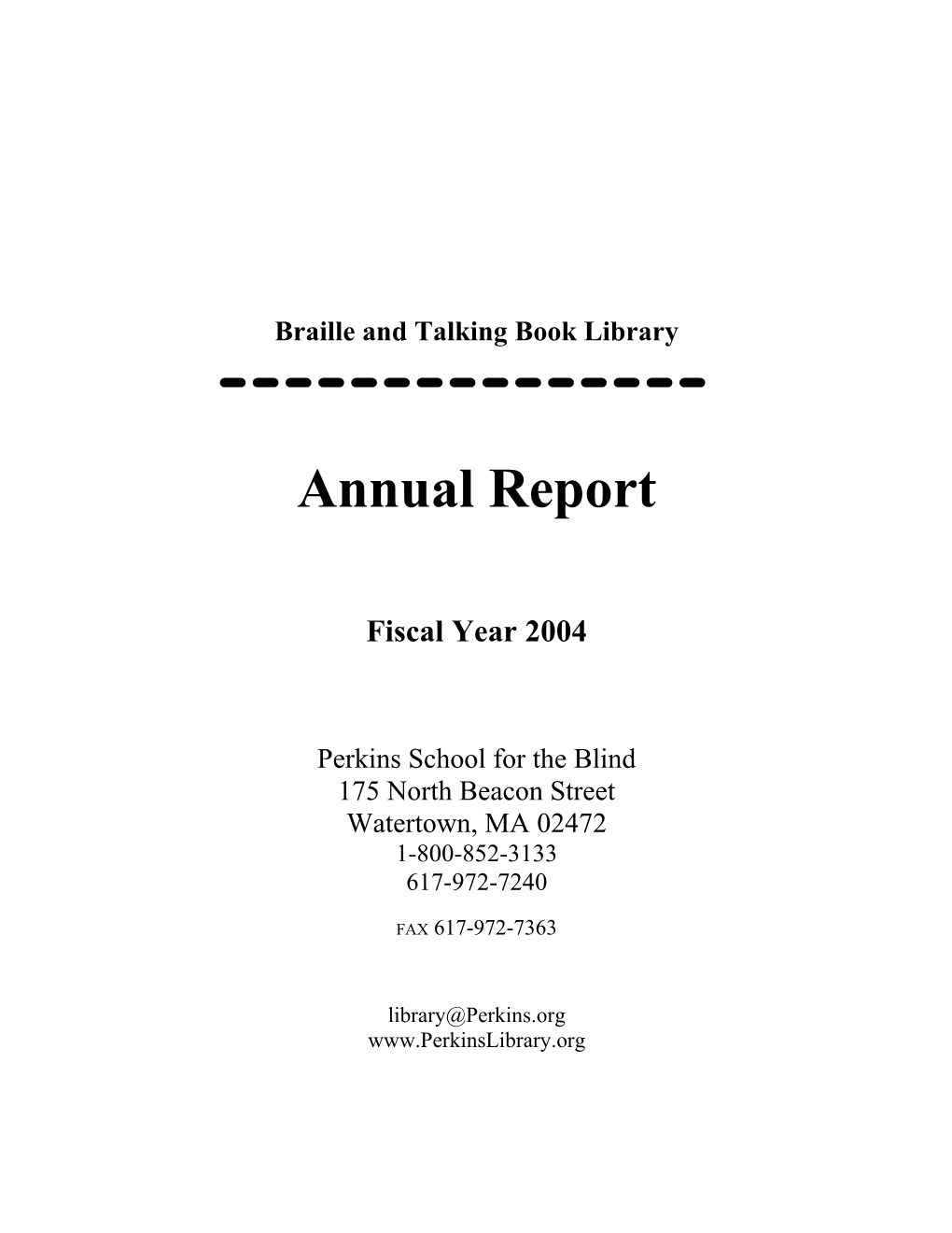 Braille And Talking Book Library