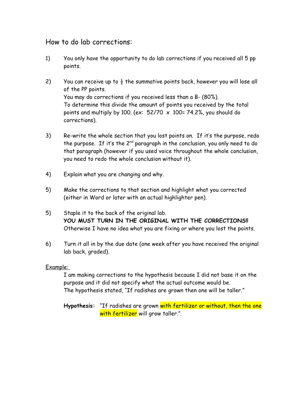 How to Do Lab Corrections