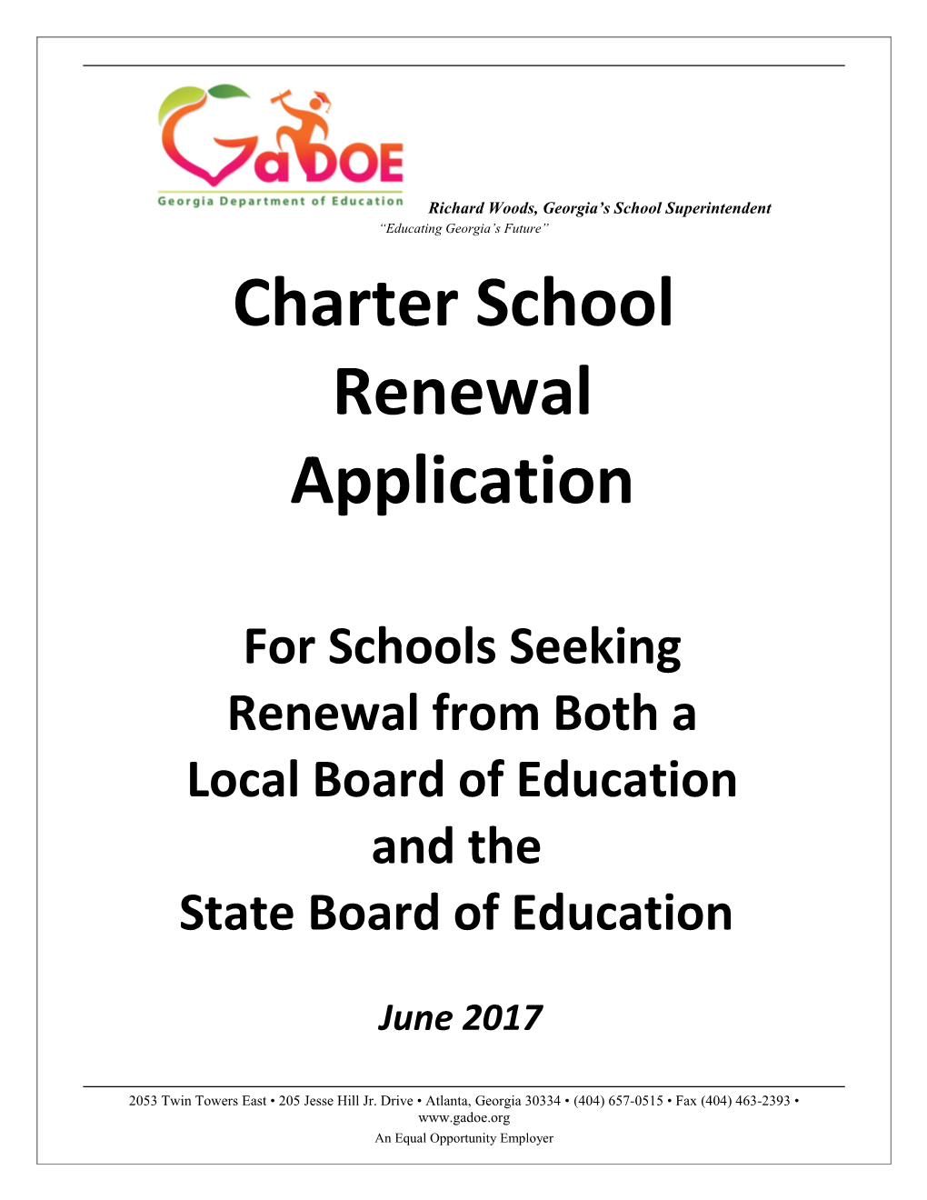 Charter School Renewal Application