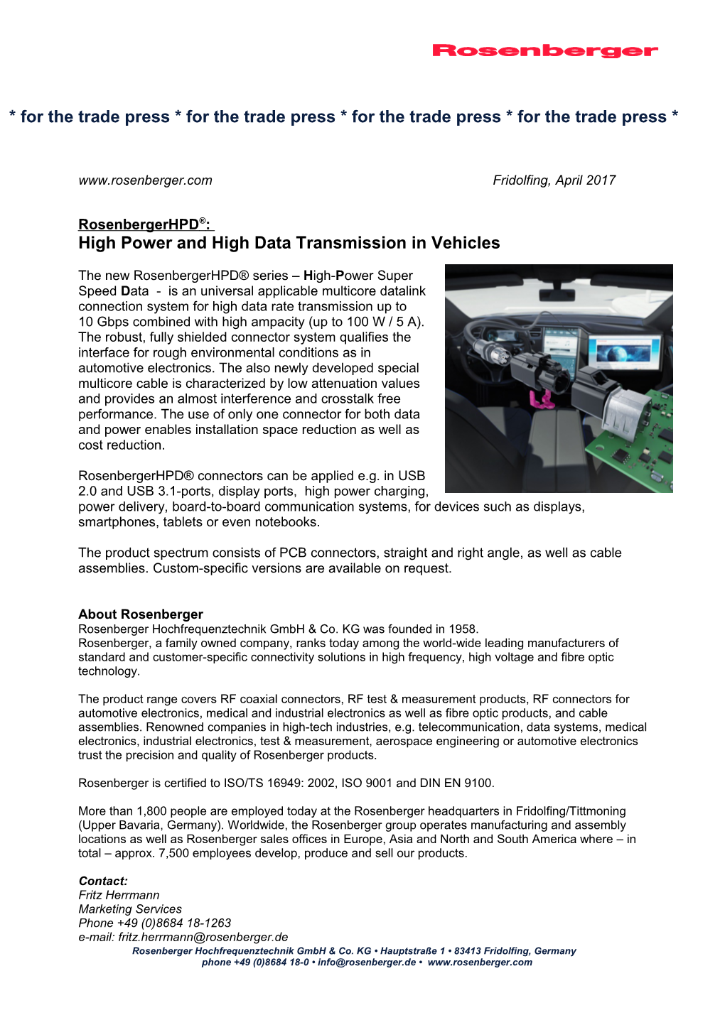 High Power and High Data Transmission in Vehicles