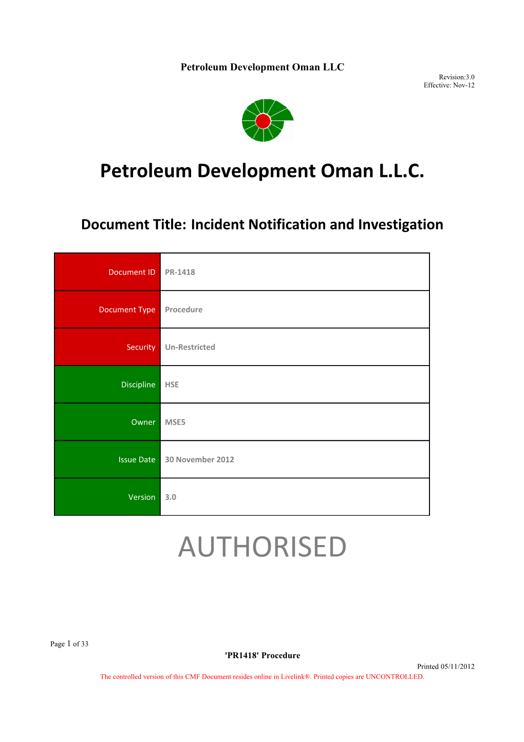 Incident Notification, Reporting And Follow-Up Procedure Part 1