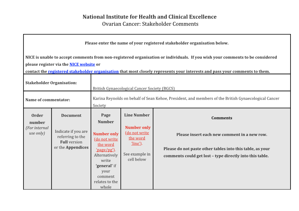 National Institute for Health and Clinical Excellence s1