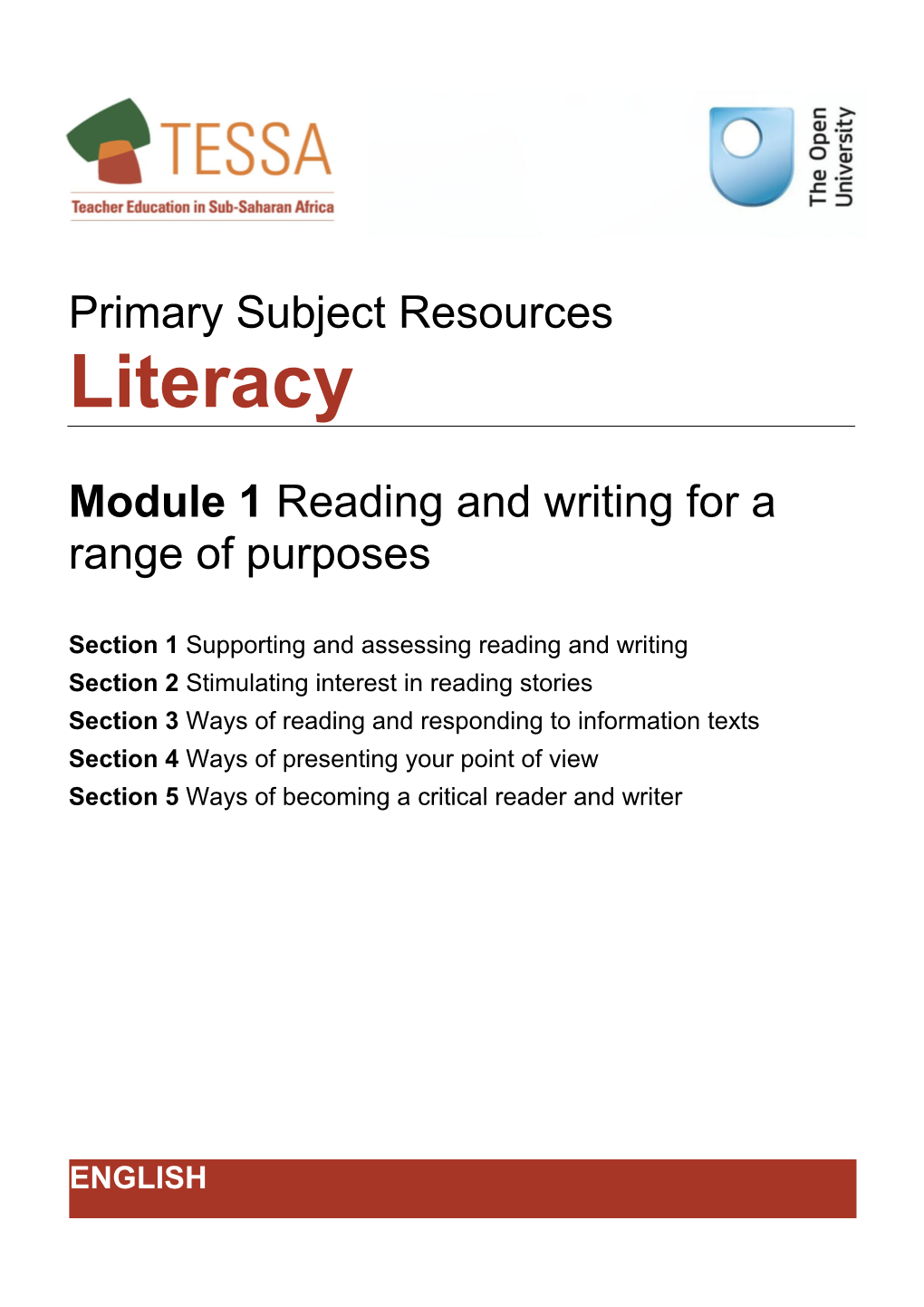 Module 1: Reading and Writing for a Range of Purposes