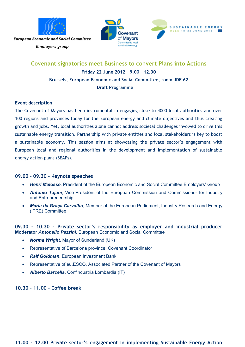 Covenant of Mayors Event, 22 June, Morning (10