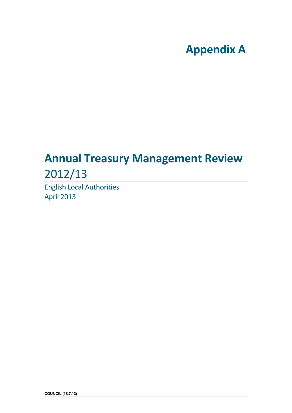 Annual Treasury Management Report 2010/11