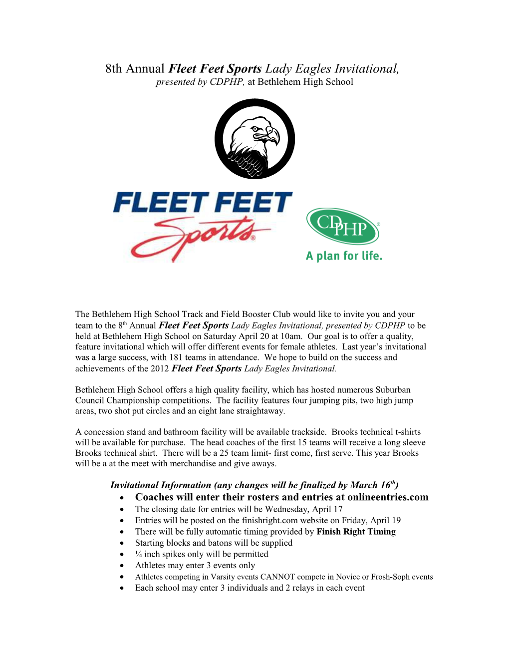 3Rd Annual Fleet Feet Sports Lady Eagles Invitational