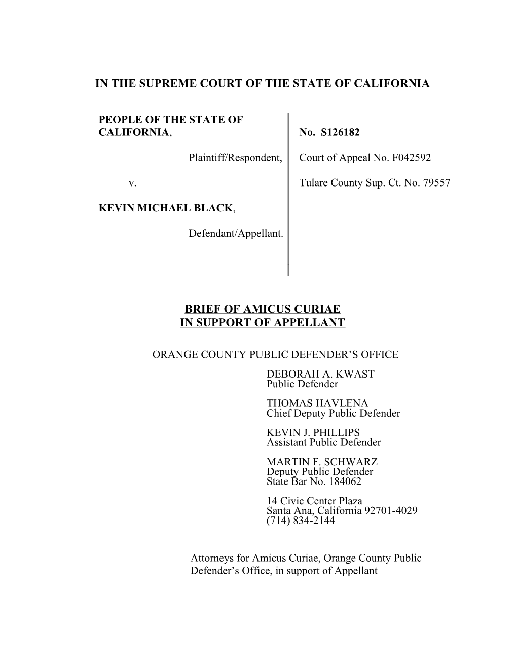 In the Court of Appeal of the State of California s2
