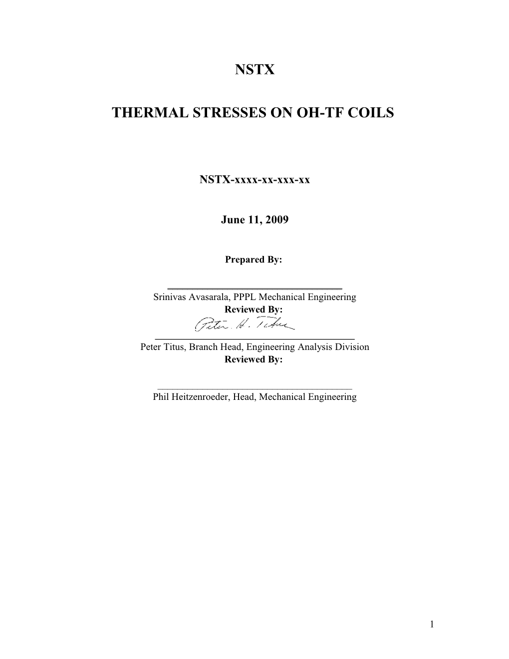 Thermal Stresses on Oh-Tf Coils