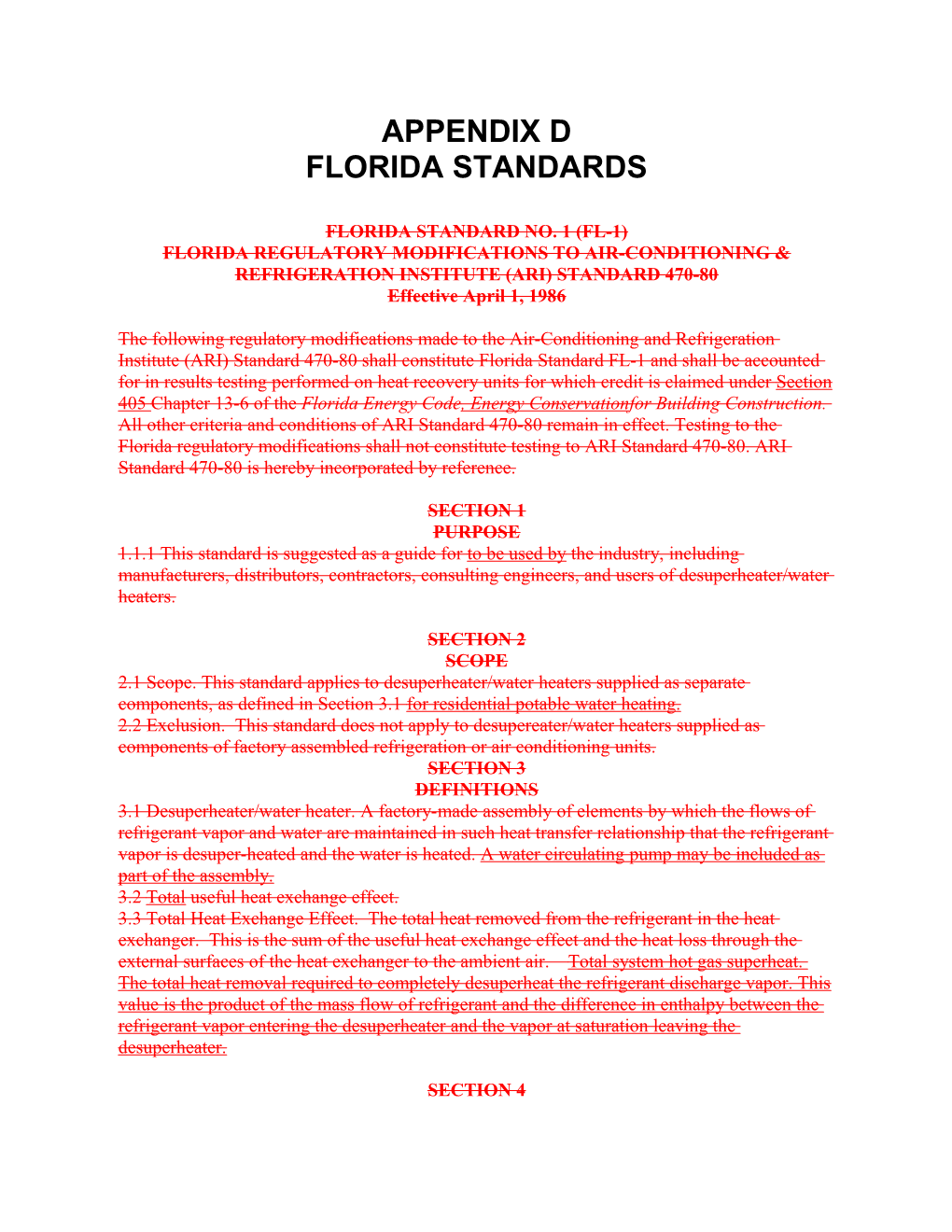 Florida Regulatory Modifications to Air-Conditioning & s1