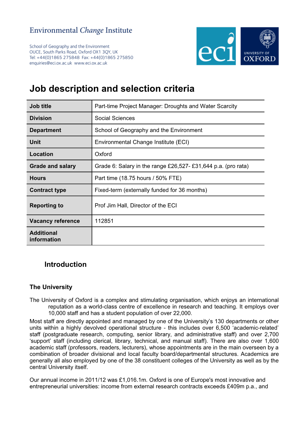 Job Description and Selection Criteria s1
