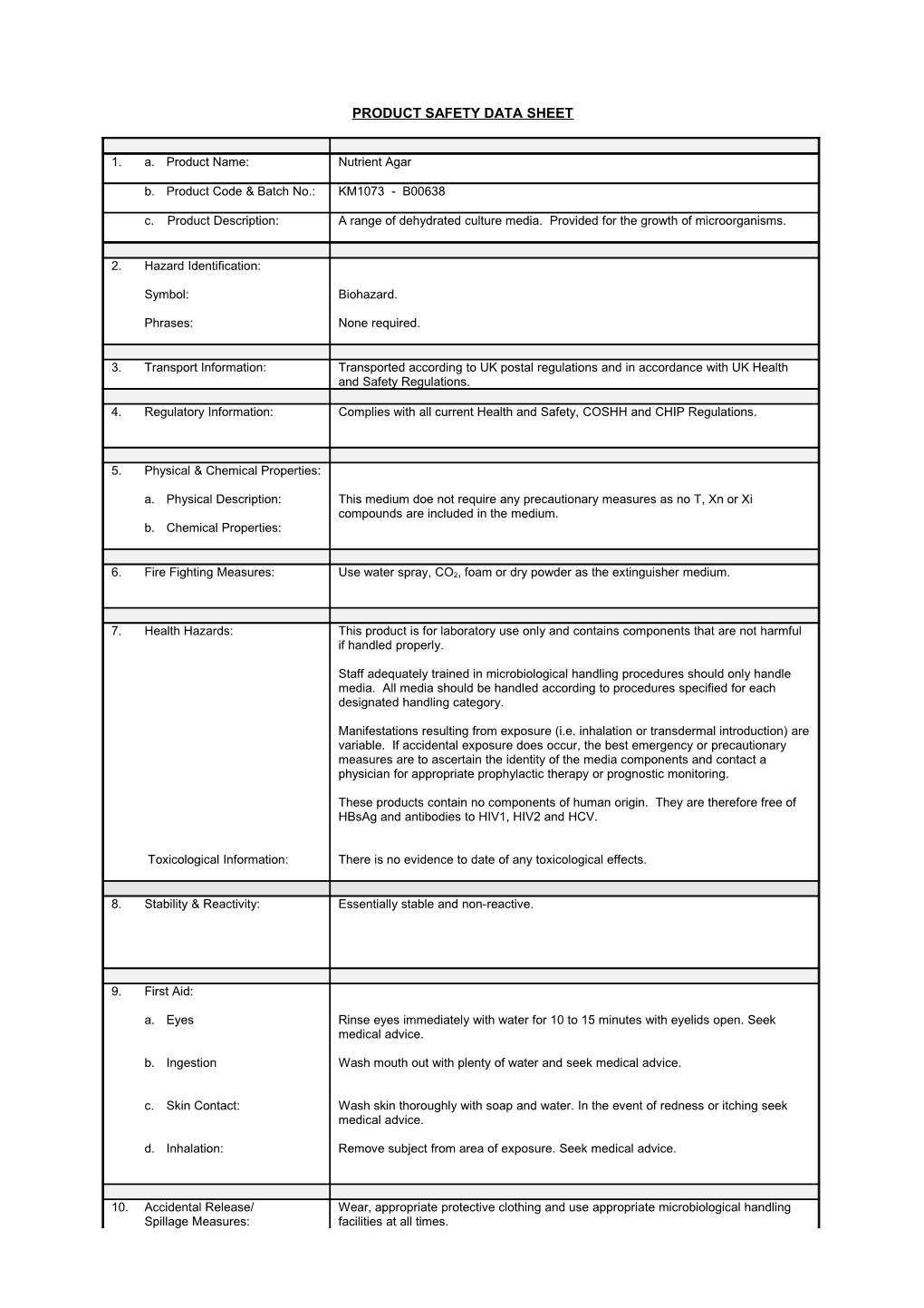 Product Safety Data Sheet s3