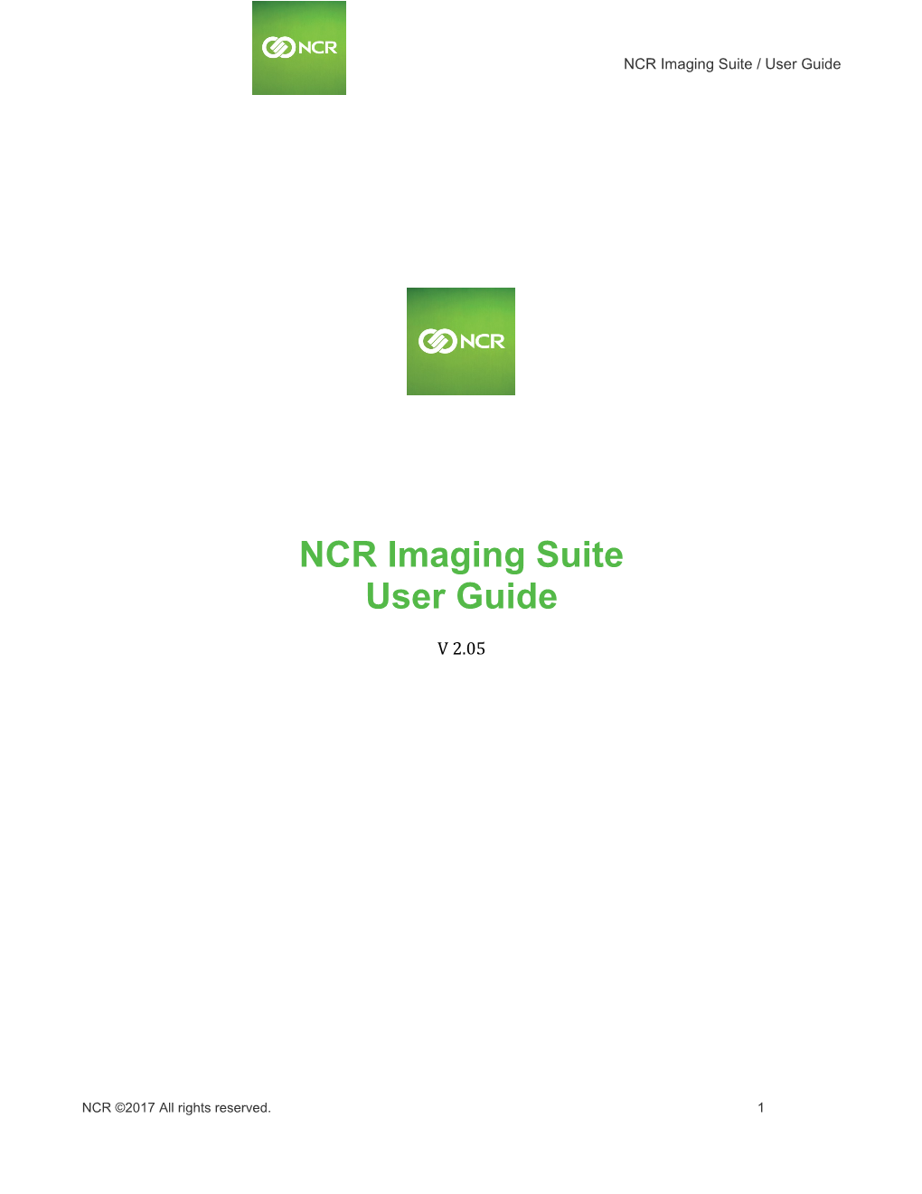 NCR Imaging Suite / User Guide