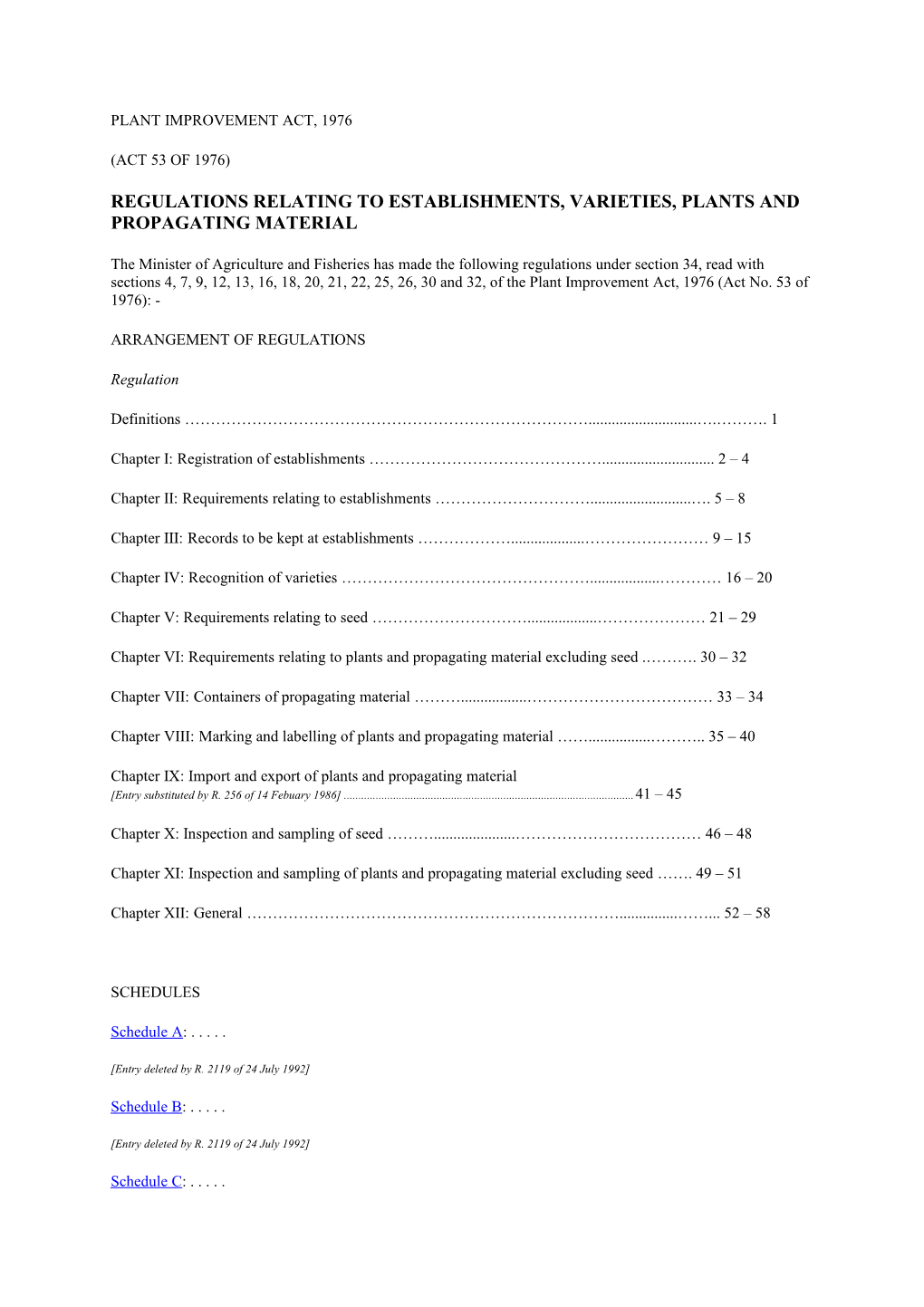 Plant Improvement Act, 1976