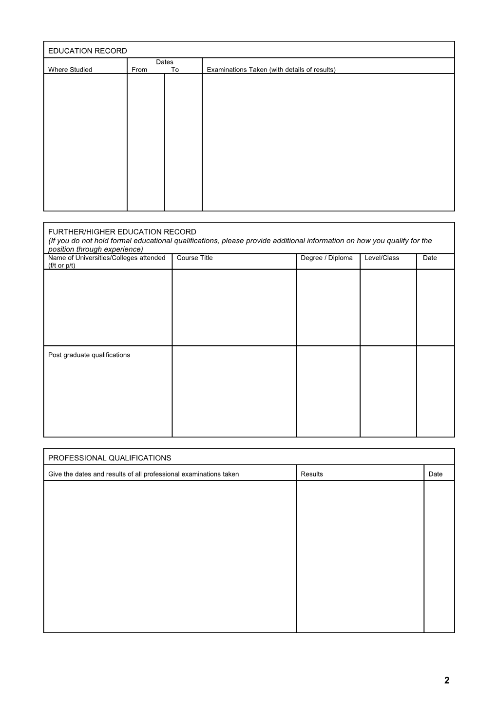 Confidential Application Form s2