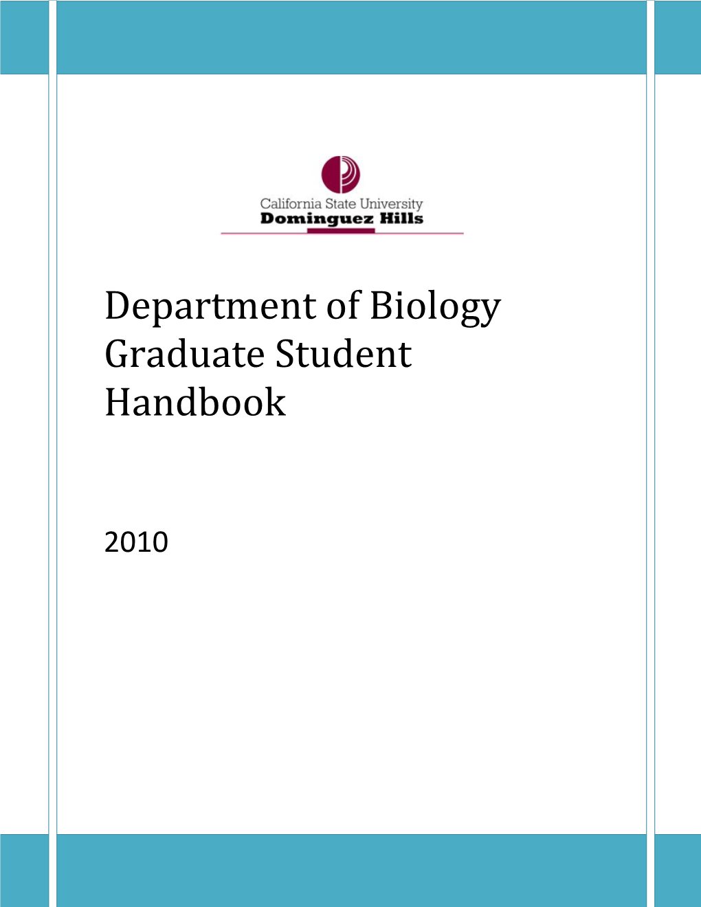 Department of Biology Graduate Student Handbook